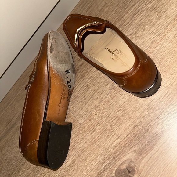 Salvador Ferragamo brown flat leather moccasins Oxford size 6 - Picture 4 of 5